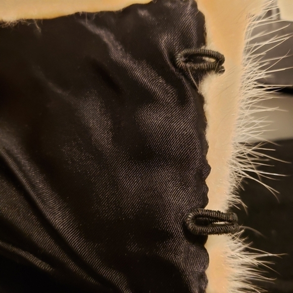 VINTAGE 1930s Wool Felted Wool Coat & Fur Collar Lg Black & White EUC - Picture 14 of 16